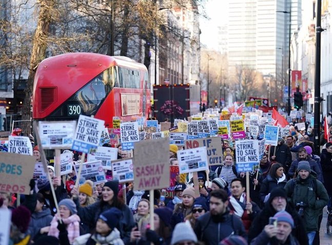 Hundreds of thousands of UK workers on strike in major day of action