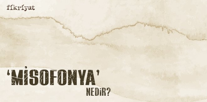 ‘MİSOFONYA’ NEDİR?