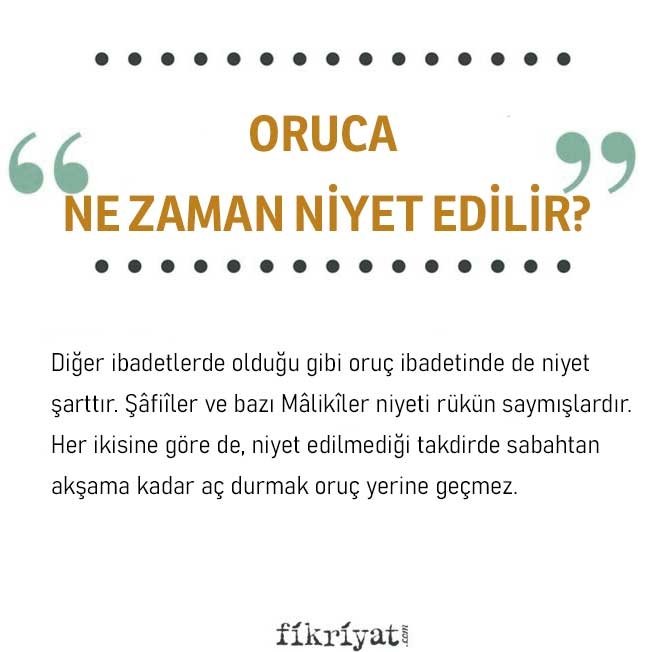 ORUCA NE ZAMAN NİYET EDİLİR?