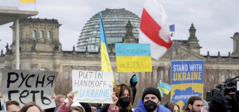 MORE THAN 100,000 PEOPLE IN BERLIN PROTEST RUSSIAS INVASION