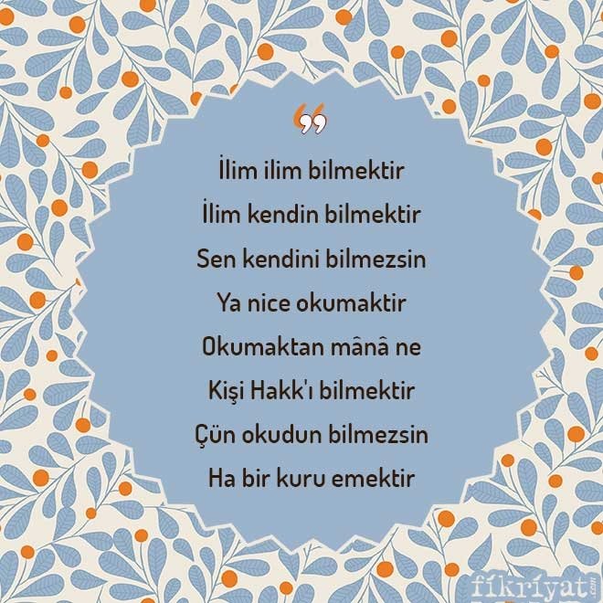 İLİM İLİM BİLMEKTİR