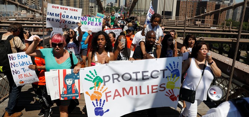 THOUSANDS MARCH ACROSS US AGAINST TRUMPS IMMIGRATION POLICY