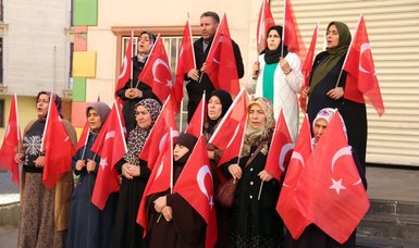 Diyarbakir sit-in mothers express sorrow over 12 soldiers recently martyred in terrorist PKK's heinous attacks