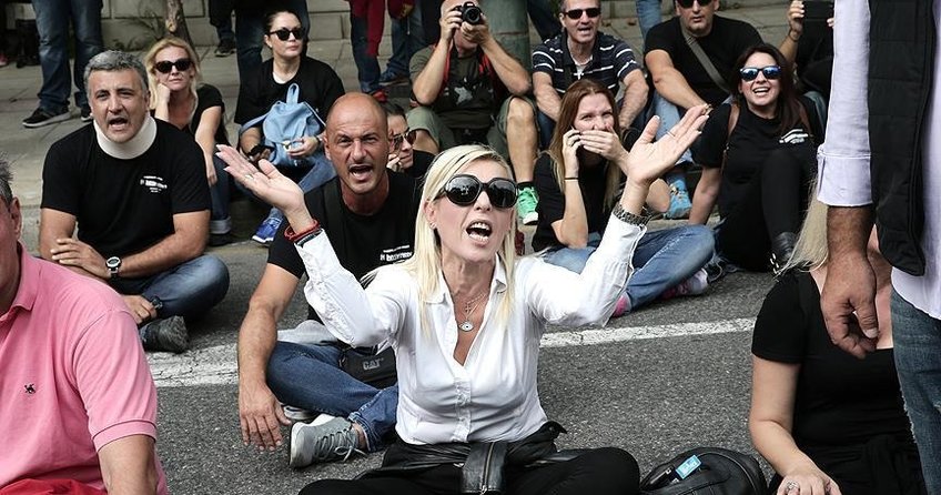 Yunanistan’da basın mensuplarından protesto
