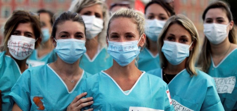 FRENCH HEALTHCARE WORKERS PROTEST FOR WAGES, RESOURCES