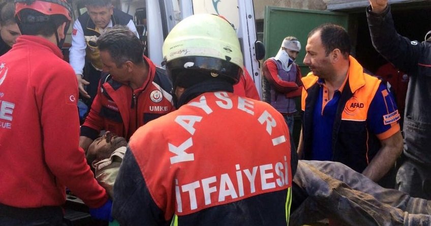 Kayseri’de göçük meydana geldi:1 ölü 2 yaralı