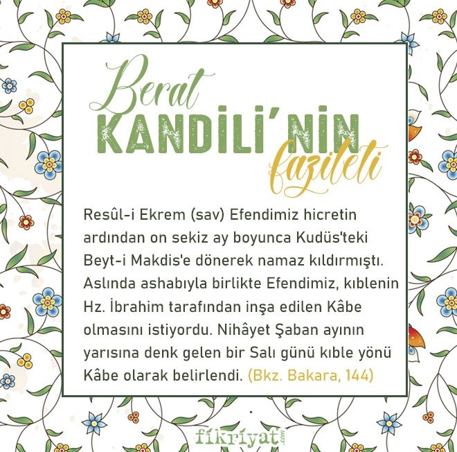 BERAT KANDİLİ FAZİLETİ