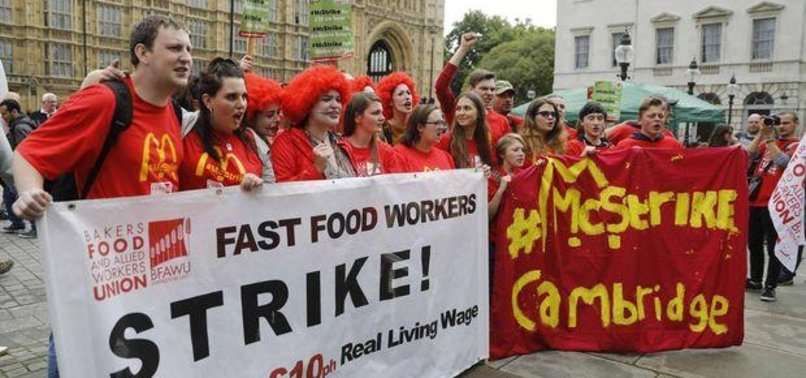MCDONALDS WORKERS STAGE COMPANYS FIRST STRIKE IN BRITAIN