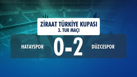 Hatayspor 0-2 Düzcespor (Ziraat Türkiye Kupası 3.Tur Maçı)