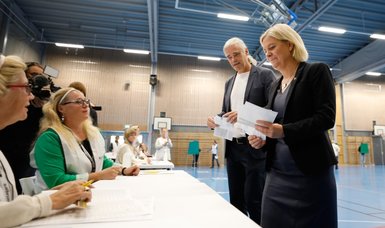 Swedish prime minister submits vote in parliamentary election