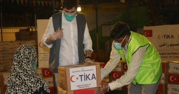 Turkish agency TIKA provides food aid to Pakistani families in southern Sindh province