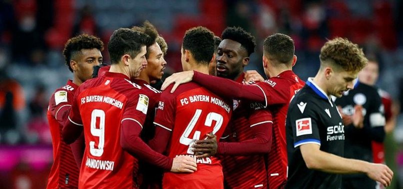 BAYERN MUNICH STAY TOP WITH 1-0 WIN OVER BIELEFELD THANKS TO SECOND-HALF GOAL BY SANE