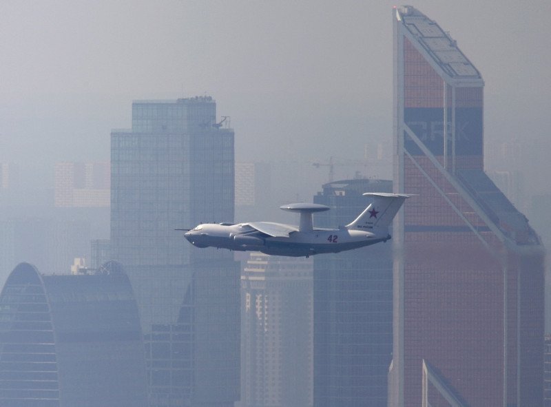 Belarus state TV shows Russia spy plane, denies it was damaged in blast
