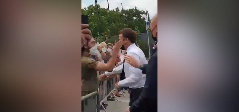 EMMANUEL MACRON SLAPPED IN FACE BY A MAN DURING TRIP TO SOUTHEAST FRANCE