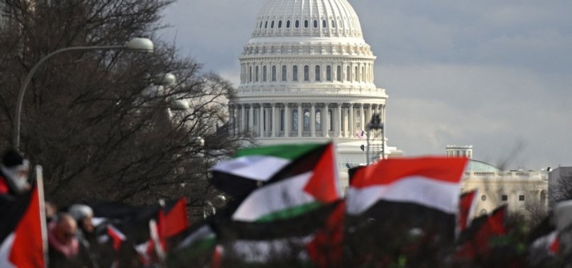 PROTESTERS DEMAND GAZA CEASE-FIRE DURING SIT-IN AT US CAPITOL