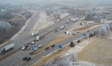 Two dead after 15-vehicle pileup on icy I-80 in Iowa Sunday