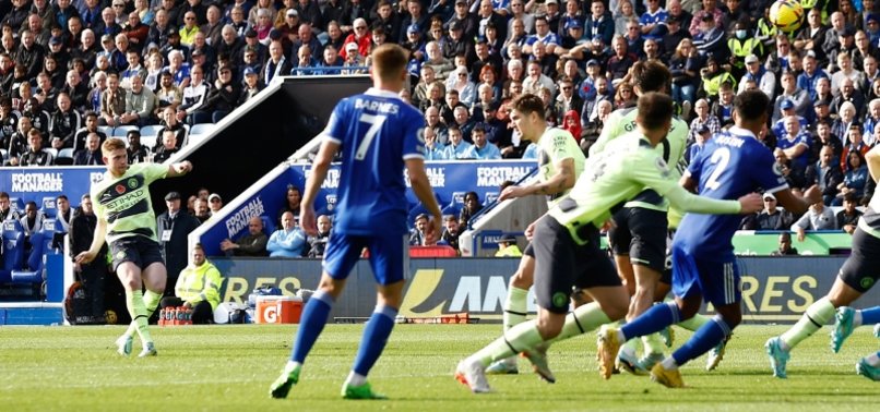 DE BRUYNE FREE-KICK FIRES CITY TO WIN AT LEICESTER IN HAALAND ABSENCE