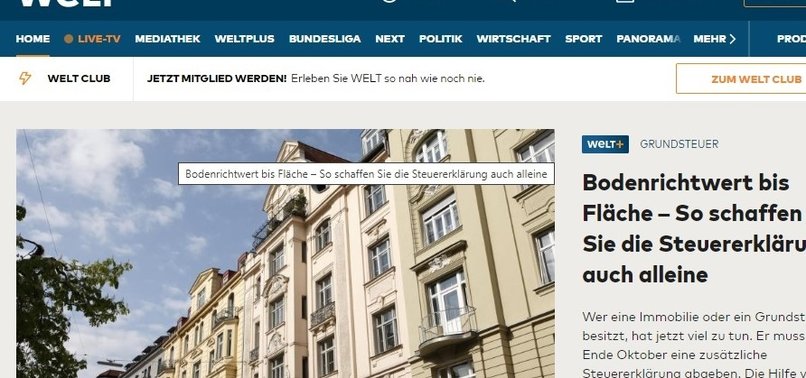 RUSSIA BLOCKS GERMAN NEWSPAPER DIE WELT WEBSITE