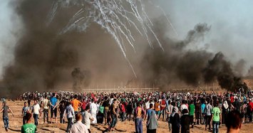 Palestinians stage rally along Gaza-Israel buffer zone