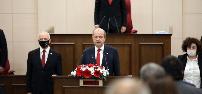 NEW TURKISH CYPRIOT PRESIDENT SWORN INTO OFFICE