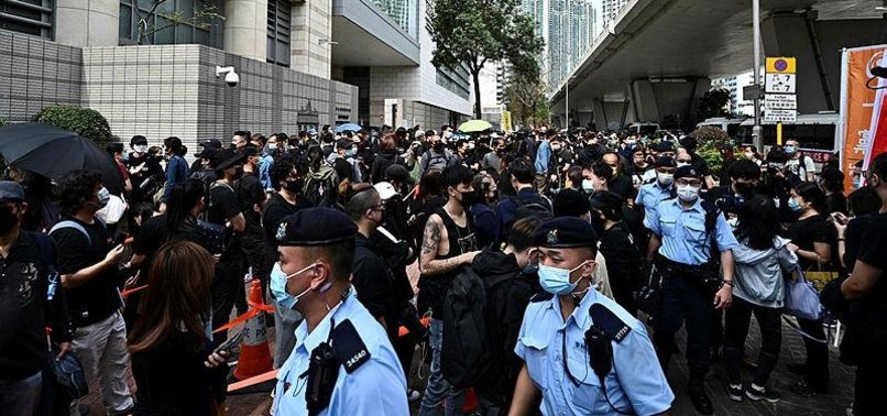 PRO-DEMOCRACY ACTIVISTS BROUGHT TO COURT IN HONG KONG