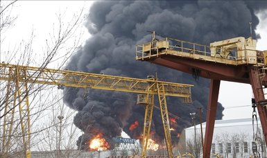 Russian oil refinery catches fire in Ukrainian drone attack