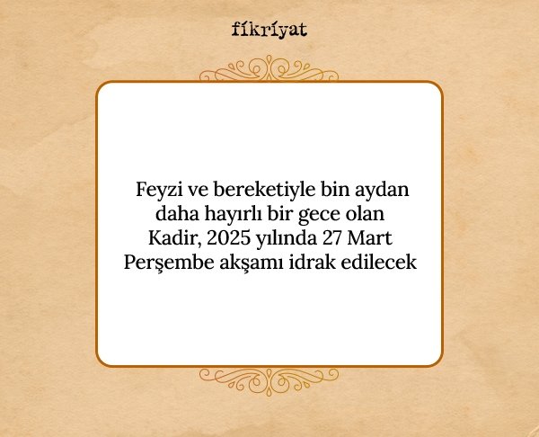 KADİR GECESİ