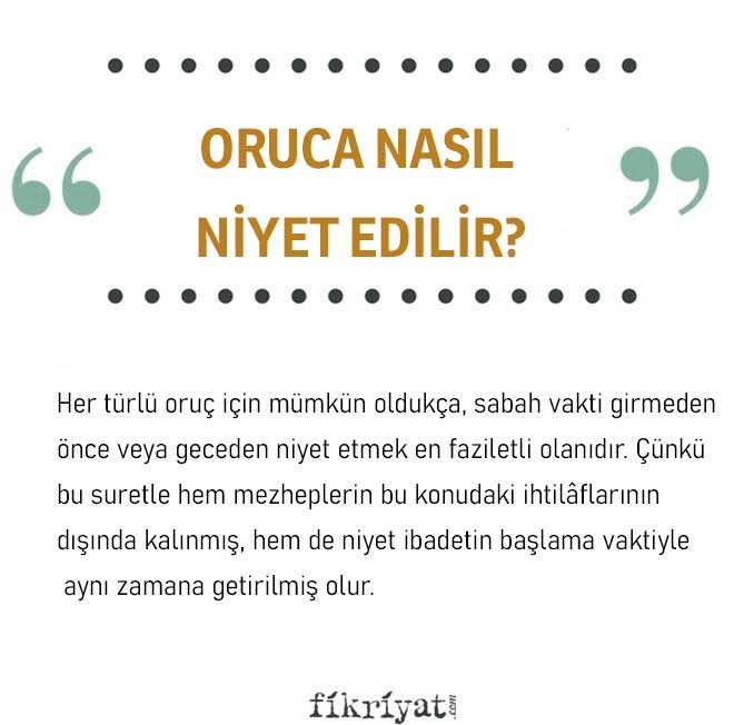 ORUCA NASIL NİYET EDİLİR?
