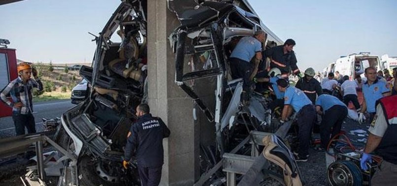 TURKISH BUS HITS BRIDGE, 5 KILLED