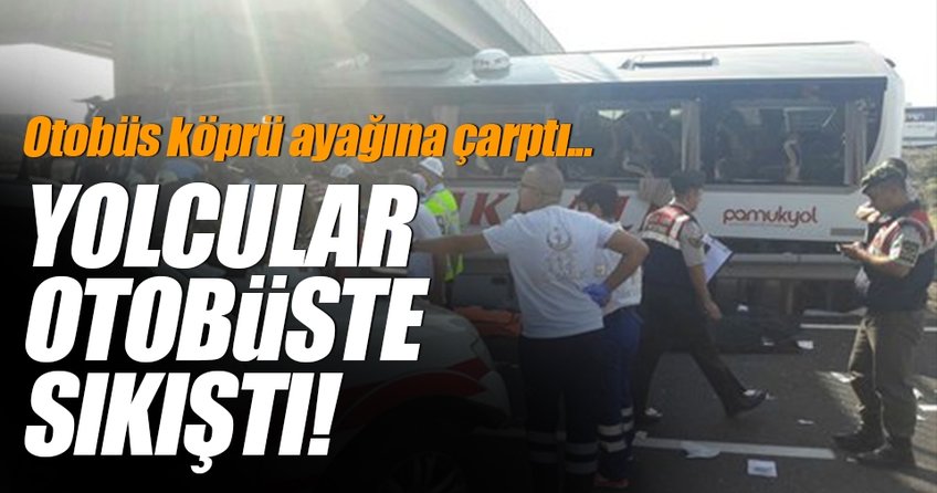 Ankara-Eskişehir karayolunda yolcular otobüse sıkıştı