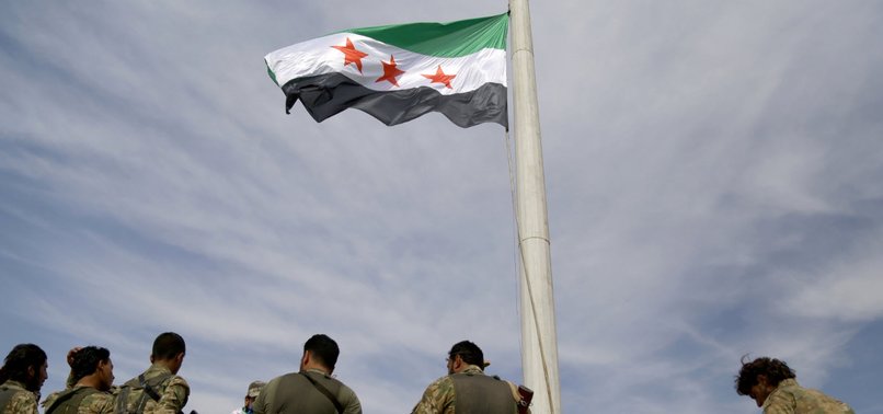 SYRIAN NATIONAL ARMY FLAG HUNG IN NORTHERN TAL ABYAD