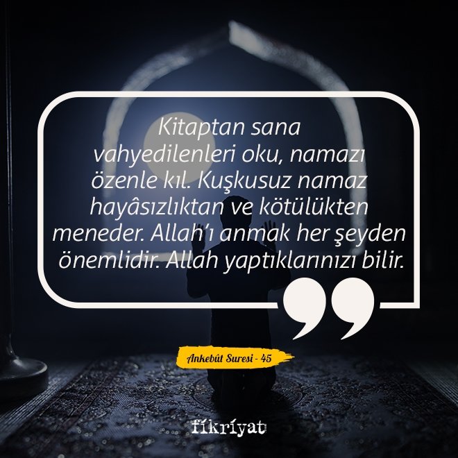 Ankebût Suresi - 45 . Ayet