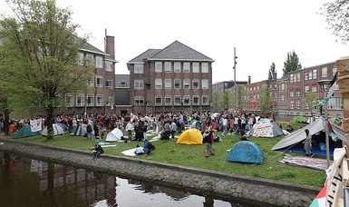 Pro-Palestinian students in Netherlands set up camp in solidarity with Gaza