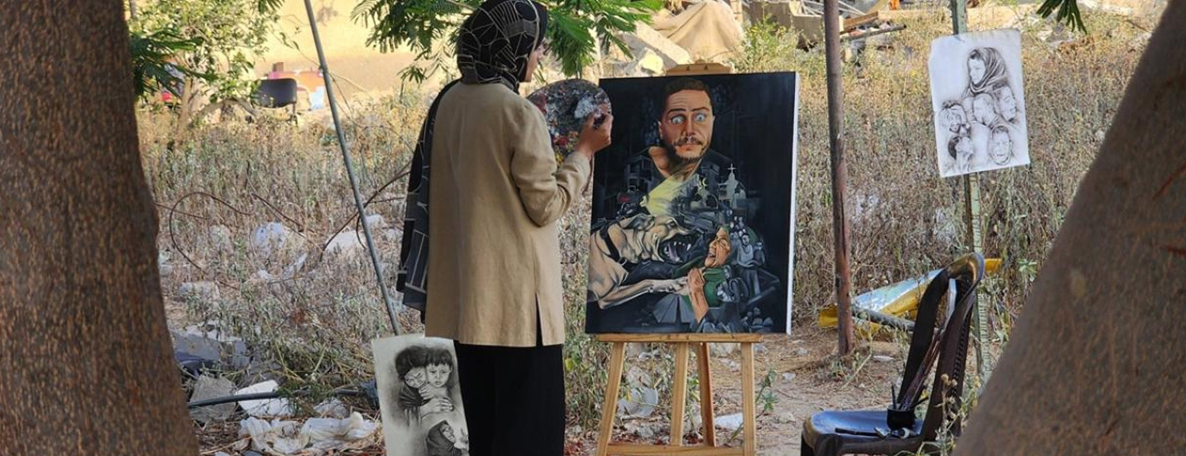 Cezayirli ressam, Gazzelileri görünür kılmak resmediyor