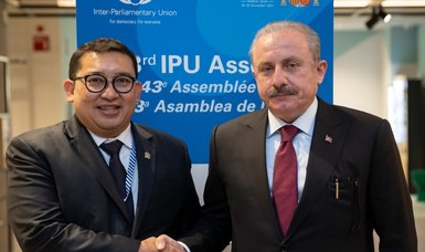 Turkish parliament head holds 2-way talks at 143rd IPU Assembly in Spain