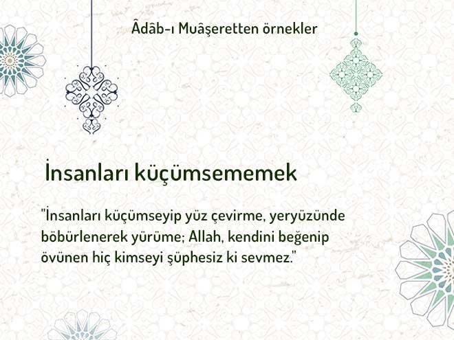 İnsanları küçümsememek