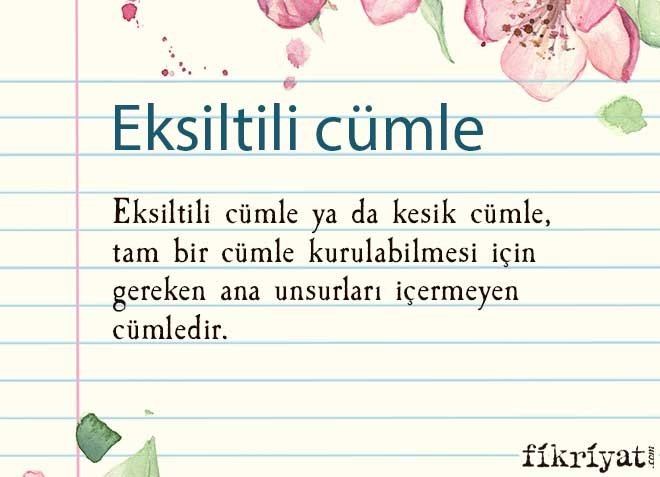 Eksiltili cümle