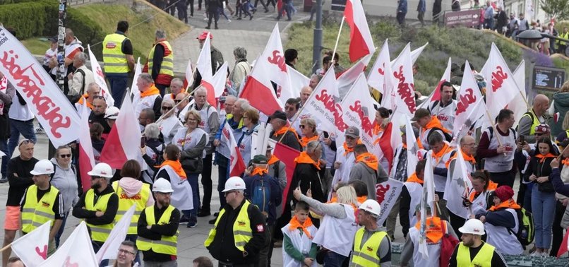 POLISH FARMERS AND OPPOSITION PROTEST EU AGRICULTURAL POLICY