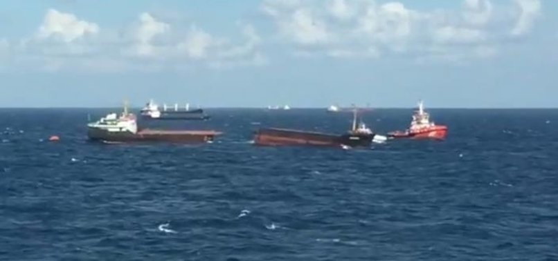 CARGO SHIP BREAKS IN TWO OFF ISTANBUL COAST