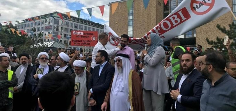 HUNDREDS GATHER IN STOCKHOLM TO PROTEST QURAN BURNINGS