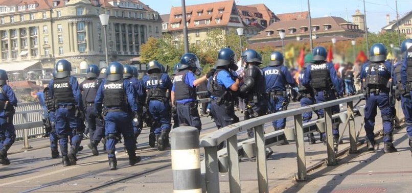 SWISS POLICE USE RUBBER BULLETS TO DISPERSE PKK PROTEST