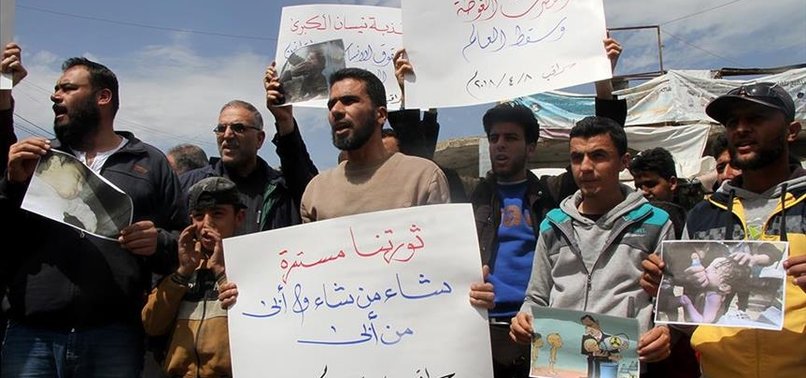 LOCALS PROTEST CHEMICAL ATTACK IN EASTERN GHOUTA
