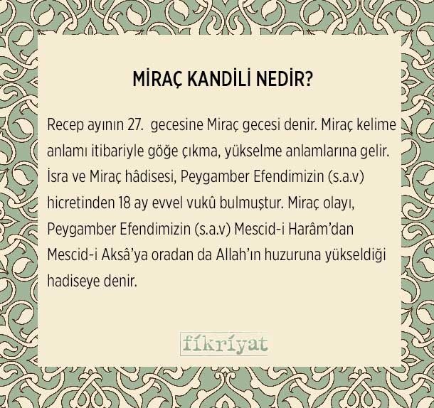 MİRAÇ KANDİLİ NEDİR?