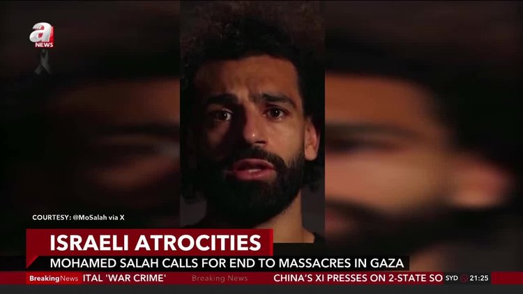 Liverpool star Mohamed Salah calls for end to Israeli massacres in Gaza