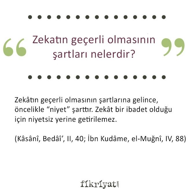 ZEKATIN GEÇERLİ OLMASININ ŞARTLARI NELERDİR?