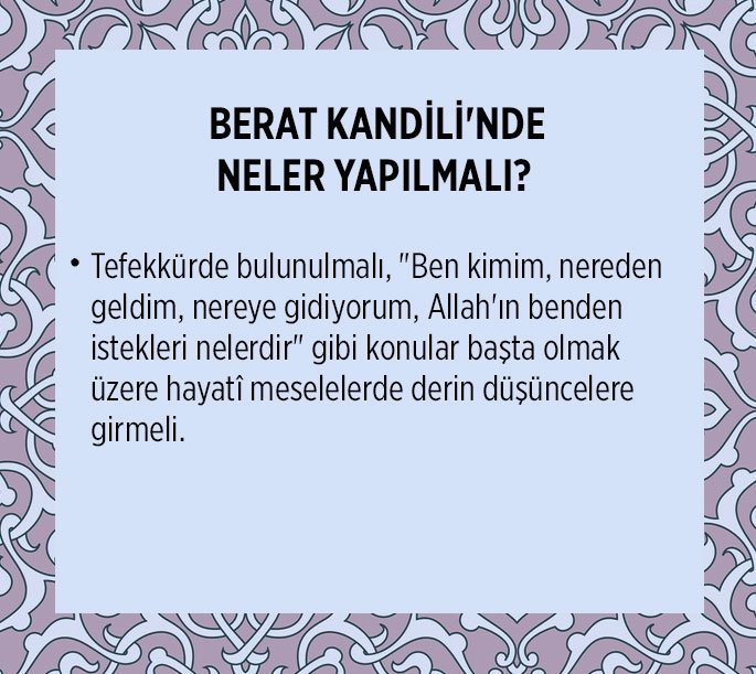 BERAT KANDİLİ'NDE NELER YAPILMALI?