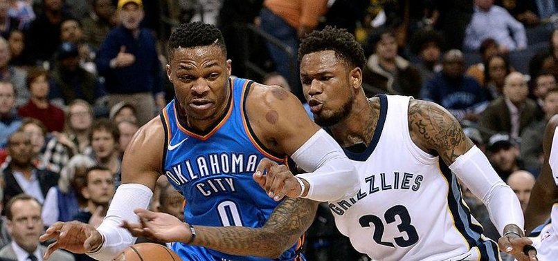 WESTBROOKS TRIPLE-DOUBLE LEADS THUNDER PAST GRIZZLIES IN OT