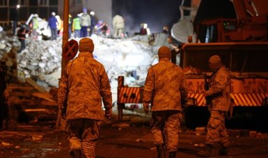 Turkish soldiers on duty 24 hours a day in earthquake zone