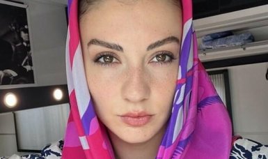 Turkish actress Burcu Özberk shares photo of herself wearing a headscarf