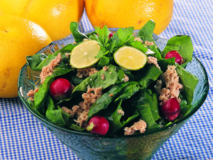 Ton Balıklı Ispanak Salatası